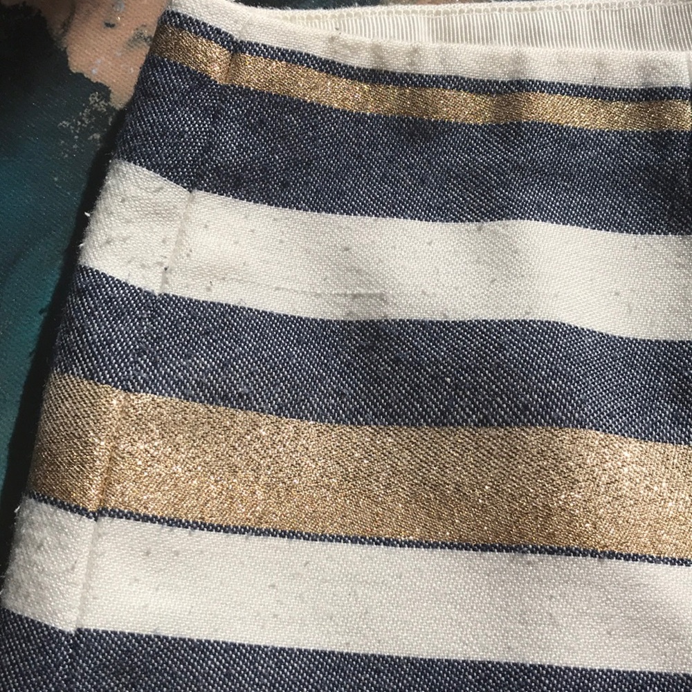 J. Crew gold stripe mini skirt - Picture 4 of 4
